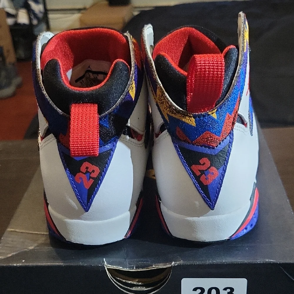 Air Jordan 7 Retro (GS) Rare "Nothing But Net" (2015) B3Y/G4.5 NEW W/OG BOX - Picture 5 of 11